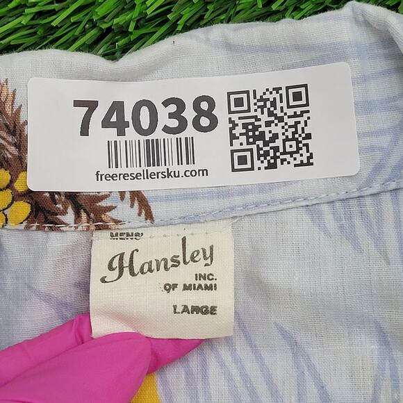 Vintage 70s Hawaiian Aloha Button Shirt Large 23x27 AOP USA - Picture 6 of 12